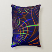 ライムグリーンから珊瑚と青までの尖った曲線 アクセントクッション (正面(垂直))