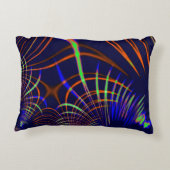 ライムグリーンから珊瑚と青までの尖った曲線 アクセントクッション (裏面)