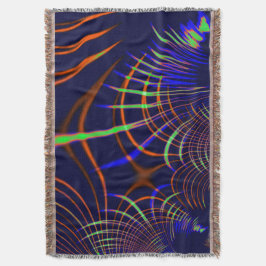 ライムグリーンから珊瑚と青までの尖った曲線 スローブランケット