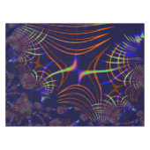 ライムグリーンから珊瑚と青までの尖った曲線 テーブルクロス (正面(横))