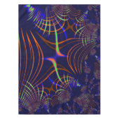 ライムグリーンから珊瑚と青までの尖った曲線 テーブルクロス (正面)