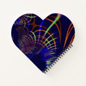 ライムグリーンから珊瑚と青までの尖った曲線 ノートブック (裏面)