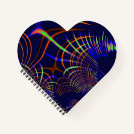 ライムグリーンから珊瑚と青までの尖った曲線 ノートブック