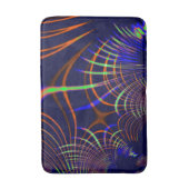 ライムグリーンから珊瑚と青までの尖った曲線 バスマット (正面縦)