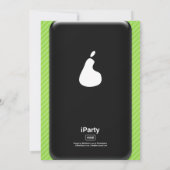 ライムグリーンか黒く頭が切れるな電話iParty誕生会 招待状 (裏面)