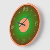ライムグリーンとアプリコット> Plain Wall Clock ラージ壁時計 (傾斜)
