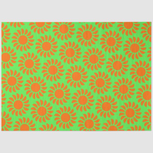 ライムグリーンとオレンジのスライスのパターンデコページ 薄葉紙 (正面)