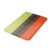 ライムグリーンとオレンジのフローラアクセント バスマット (アングル)