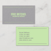 ライムグリーンとグレーカバーのデュオトーン 名刺 (正面/裏面)