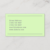 ライムグリーンとグレーカバーのデュオトーン 名刺 (裏面)