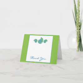ライムグリーンとターコイズの貝殻　サンキュー サンキューカード