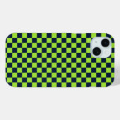 ライムグリーンとネイビーの市松模様 Case-Mate iPhoneケース (裏面 (横))
