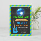 ライムグリーンとネービーの踊りの誕生日 招待状 (スタンド正面)