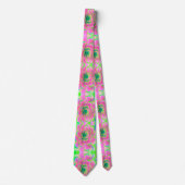 ライムグリーンとピンクの多肉性セダムロゼット ネクタイ (正面)