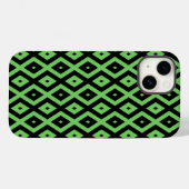 ライムグリーンとブラックのダイヤ柄  Case-Mate iPhoneケース (裏面 (横))