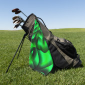 ライムグリーンとブラックカーリング影で? ゴルフタオル (グリーン)