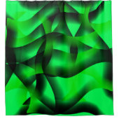 ライムグリーンとブラックカーリング影で? シャワーカーテン (正面)