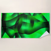 ライムグリーンとブラックカーリング影で? ビーチタオル (正面)