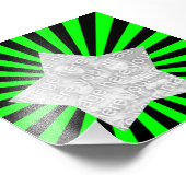 ライムグリーンとブラックスターバストフレームフォト フォトプリント            (角)