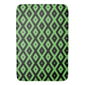 ライムグリーンとブラックダイヤモンドパターン バスマット (正面縦)