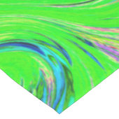 ライムグリーンとブルーグルーヴィー抽象芸術レトロアート ミディアムテーブルランナー (コーナー)