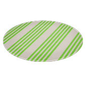 ライムグリーンとベージュ5つのストライプパターン カッティングボード (角)