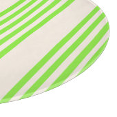 ライムグリーンとベージュ5つのストライプパターン カッティングボード (角)