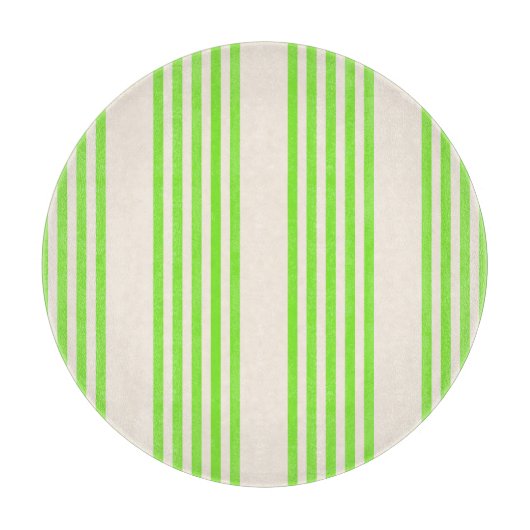 ライムグリーンとベージュ5つのストライプパターン カッティングボード (正面)