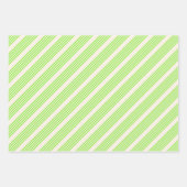 ライムグリーンとベージュ5つのストライプパターン ラッピングペーパーシート (正面2)