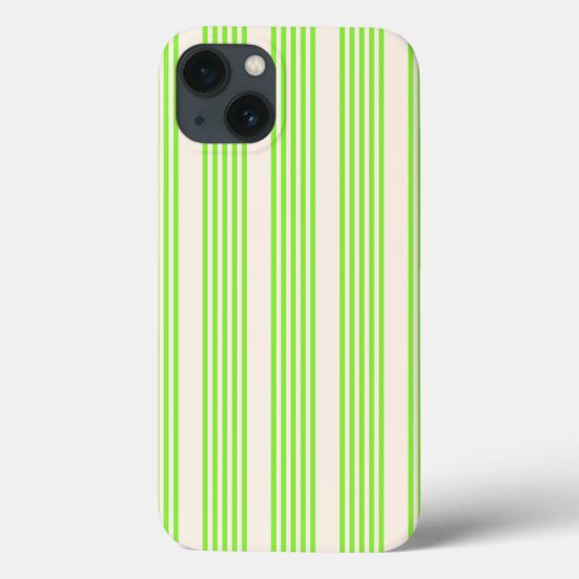 ライムグリーンとベージュ5つのストライプパターン Case-Mate iPhoneケース (裏面)