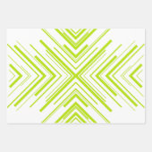 ライムグリーンとホワイトの矢印 ラッピングペーパーシート (正面3)
