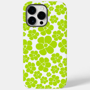 ライムグリーンとホワイトの花柄 Case-Mate iPhone 14 PRO MAXケース