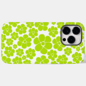 ライムグリーンとホワイトの花柄 Case-Mate iPhoneケース (裏面 (横))