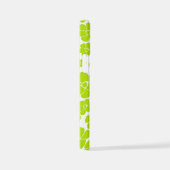 ライムグリーンとホワイトの花柄 iPhoneケース (右側面)