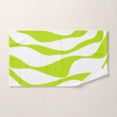 ライムグリーンとホワイトのEbbとFlow 4 バスタオルセット (ハンドタオル)