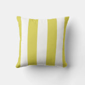 ライムグリーンとホワイトオーニングストライプの装飾 クッション (裏面)