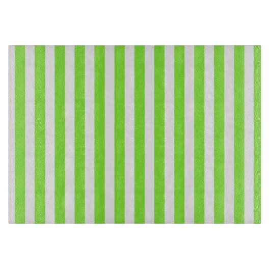 ライムグリーンとホワイトキャンディストライプー カッティングボード (正面)