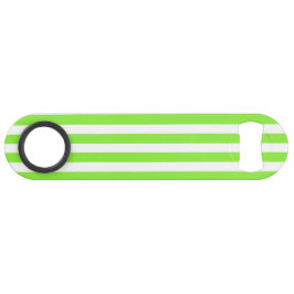 ライムグリーンとホワイトキャンディストライプー スピード栓抜き