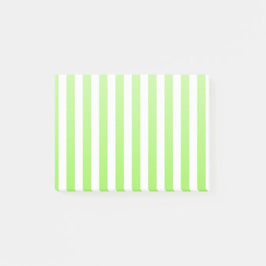 ライムグリーンとホワイトキャンディストライプー ポストイット (正面)