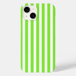 ライムグリーンとホワイトキャンディストライプー Case-Mate iPhone 14ケース