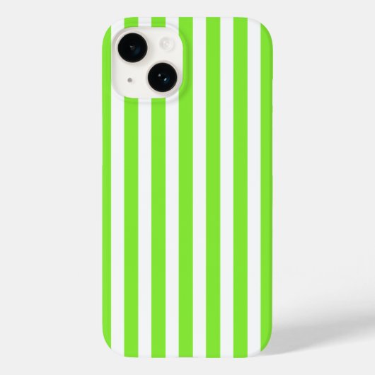 ライムグリーンとホワイトキャンディストライプー Case-Mate iPhoneケース (裏面)