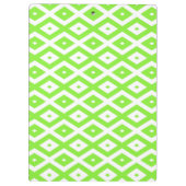 ライムグリーンとホワイトダイヤモンドパターン クリップボード (裏面)