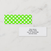 ライムグリーンとホワイト水玉模様 スキニー名刺 (正面/裏面)