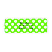 ライムグリーンとホワイト水玉模様 ラベル (正面)