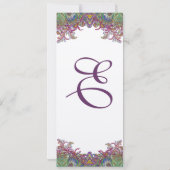 ライムグリーンとラズベリーダマスウェディング招待状 招待状 (裏面)