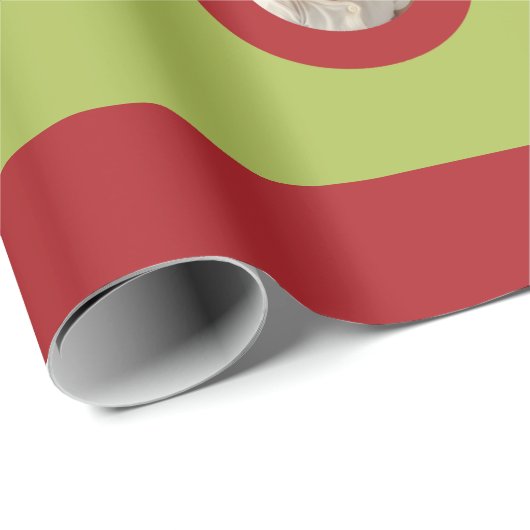 ライムグリーンとレッドクリスマスオーナメントフォトフレーム ラッピングペーパー (ロールコーナー)