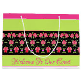 ライムグリーンと明るいピンク ラージペーパーバッグ (裏面)