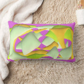 ライムグリーンと明るい紫色のパターンライトスイ ランバークッション (ブランケット)
