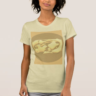 ライムグリーンと明るい紫色のパターン Tシャツ