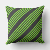 ライムグリーンと木炭ストライプ五つ クッション (裏面)